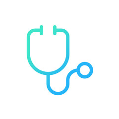 Stethoscope pixel perfect gradient linear ui icon. Medical examination instrument. Equipment. Line color user interface symbol. Modern style pictogram. Vector isolated outline illustration