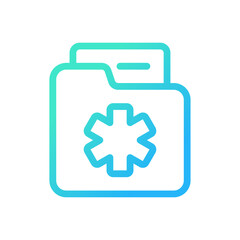 Obraz premium Medical history pixel perfect gradient linear ui icon. Patient anamnesis. Disease information record. Line color user interface symbol. Modern style pictogram. Vector isolated outline illustration