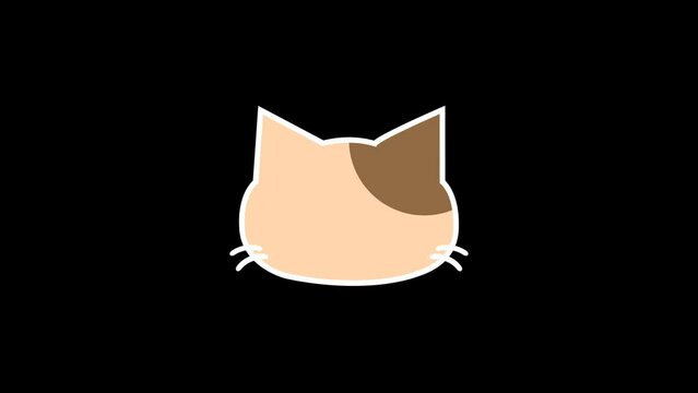 猫型ポストイット・付箋のアニメーションテロップ03