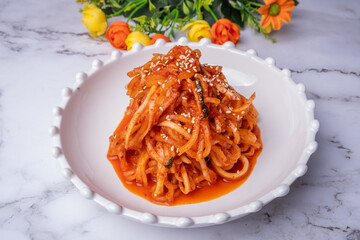 Korean traditional food radish kimchi