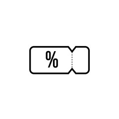 discount coupon voucher icon black and white isolated