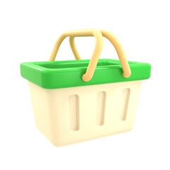 3D illustration shopping basket