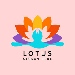 Vector lotus flower logo