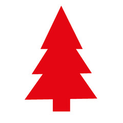 Fototapeta premium Christmas tree isolated on white background. Red christmas tree. Xmas