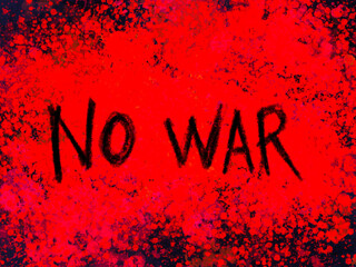 No war on red background. Perfect for card, banner, template, decoration, print, cover, web, element design.