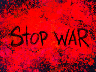 Stop war on red background. Perfect for card, banner, template, decoration, print, cover, web, element design.