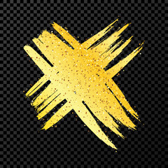 Gold hand drawn cross symbol