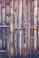 old wooden door with big door lock