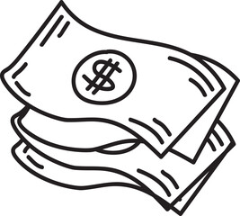money hand drawn illustration