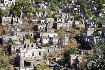 Abandoned village in Turkey. Fethiye Kayakoy