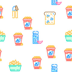 garlic white clove fresh vector seamless pattern thin line illustration