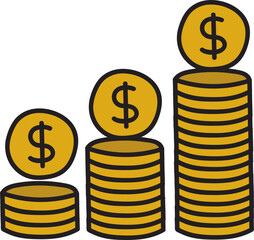 money hand drawn illustration