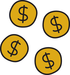 money hand drawn illustration