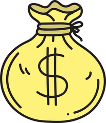 money hand drawn illustration