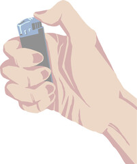 ライターで火を付ける手のポップイラスト2