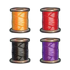 A spool of sewing thread vector illustration isolated on white background