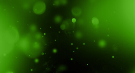 Green Lens flare particles. Abstract background