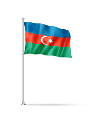 Azerbaijani flag isolated on white