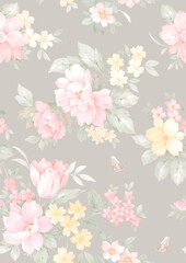 Classic Popular Flower Seamless pattern background.
Perfect for wallpaper, fabric design, wrapping paper, surface textures, digital paper.