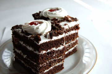 Two slices of cake