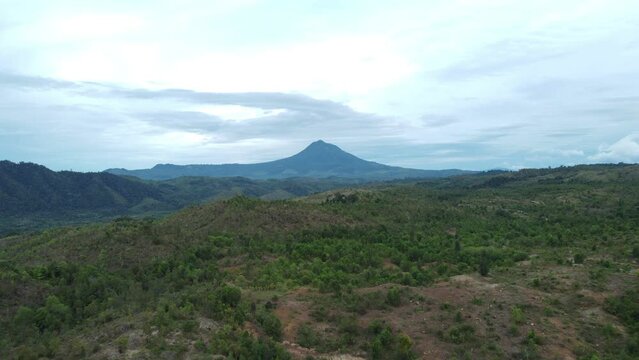 Aerial view of Mount Seulawah Agam, Aceh, Indonesia.