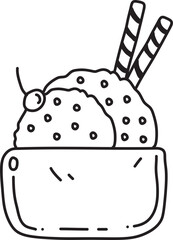 ice cream hand drawn icon