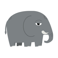 Cute baby elephant cartoon flat