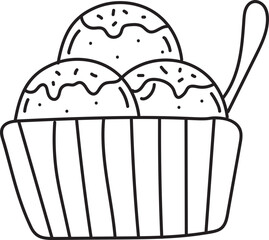 ice cream hand drawn icon