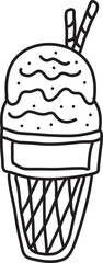 ice cream hand drawn icon