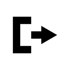 Black Export icon Logout exit arrow Log out file Sign out symbol Vector illustration for website design UI