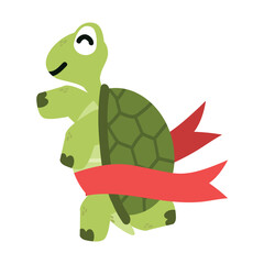 turtle wild  animal run to the finish ribbon line