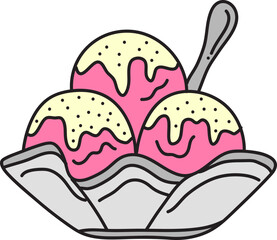 Fototapeta premium ice cream hand drawn icon