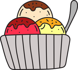 ice cream hand drawn icon