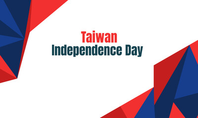  Taiwan independence day 10th double tenth October with taiwan flag symbol of patriotism and nationalism. vector flat design illustration feed social media background