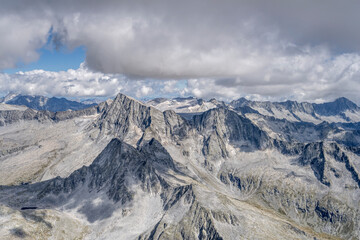 Adamello peak aerial, Italy