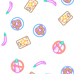 eggplant vegetable aubergine food vector seamless pattern thin line illustration