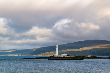 14 September 2022. Eilean Musdile, Highlands and Islands, Scotland. This is Lismore Lighthouse on the Isle of Eilean Musdile near Oban.