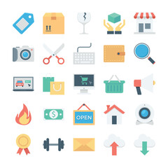 Shopping and ECommerce Colored Vector Icons 


