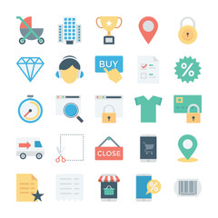 Shopping and ECommerce Colored Vector Icons 
