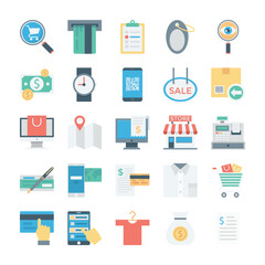 Shopping and ECommerce Colored Vector Icons 

