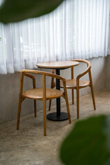 modern wooden chair design Suitable for restaurants and coffee shops.