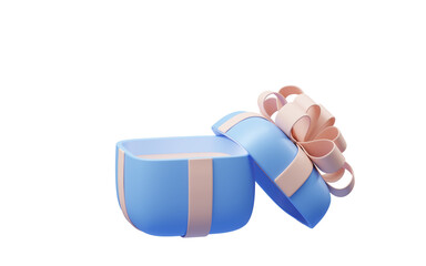 Cartoon gift box, festival elements, 3d rendering.