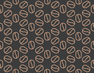 Coffee beans seamless pattern design, vector background