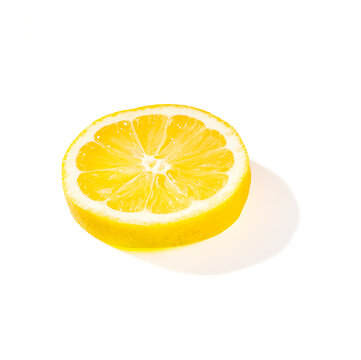 Zitronen Scheibe, freigestellet