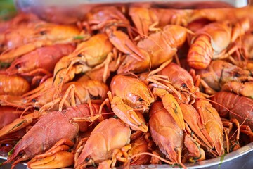 The food in the restaurant fish dish is beautifully decorated cancers