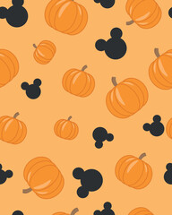 seamless pattern with pumpkins