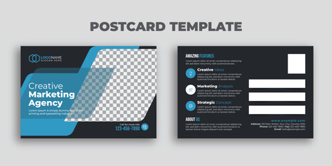 Fototapeta premium Creative modern corporate business postcard EDDM design template