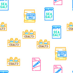 salt sea food crystal powder vector seamless pattern thin line illustration