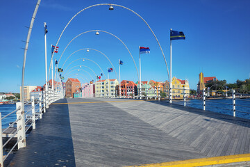 Floating bridge “Queen Emma” in the centre of Willemstad, Curaçao