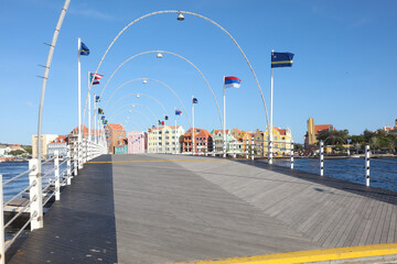Floating bridge “Queen Emma” in the centre of Willemstad, Curaçao